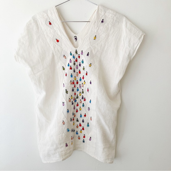 Vintage • Hand Stitched Gauze Blouse in Cream - Picture 7 of 15